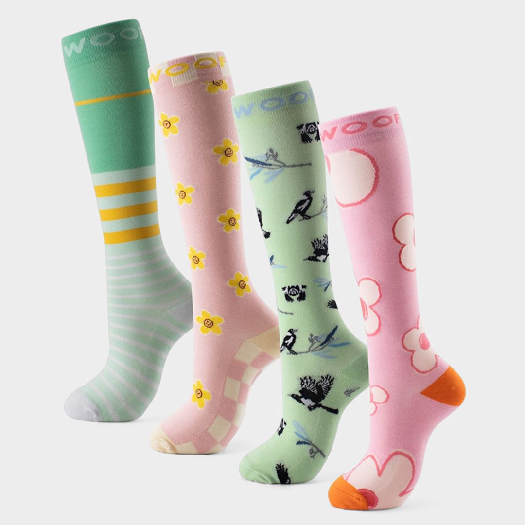 Pattern Party Bamboo Compression Socks 4 Pack
