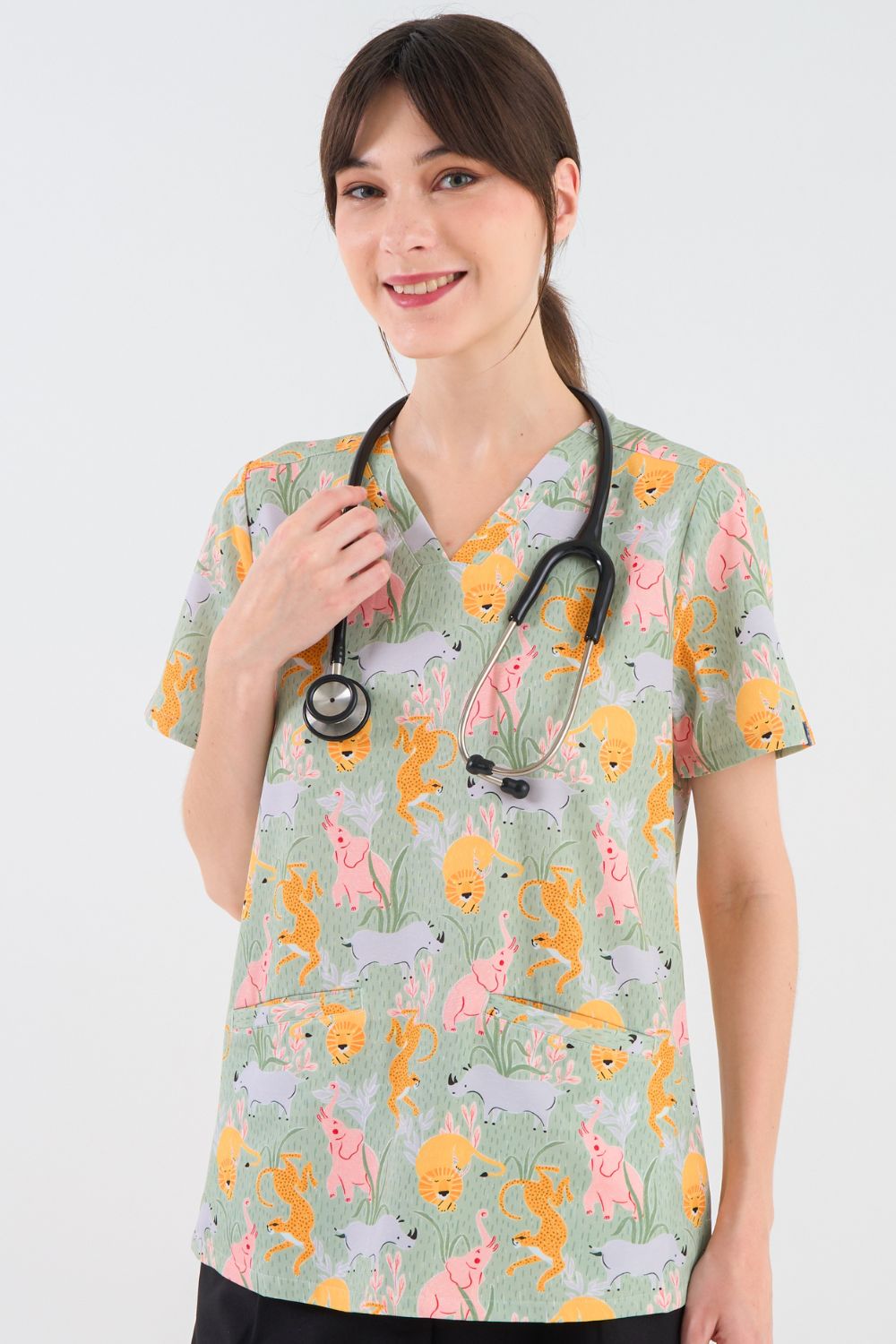 Wild Savanna Women's 3-Pocket Scrub Top