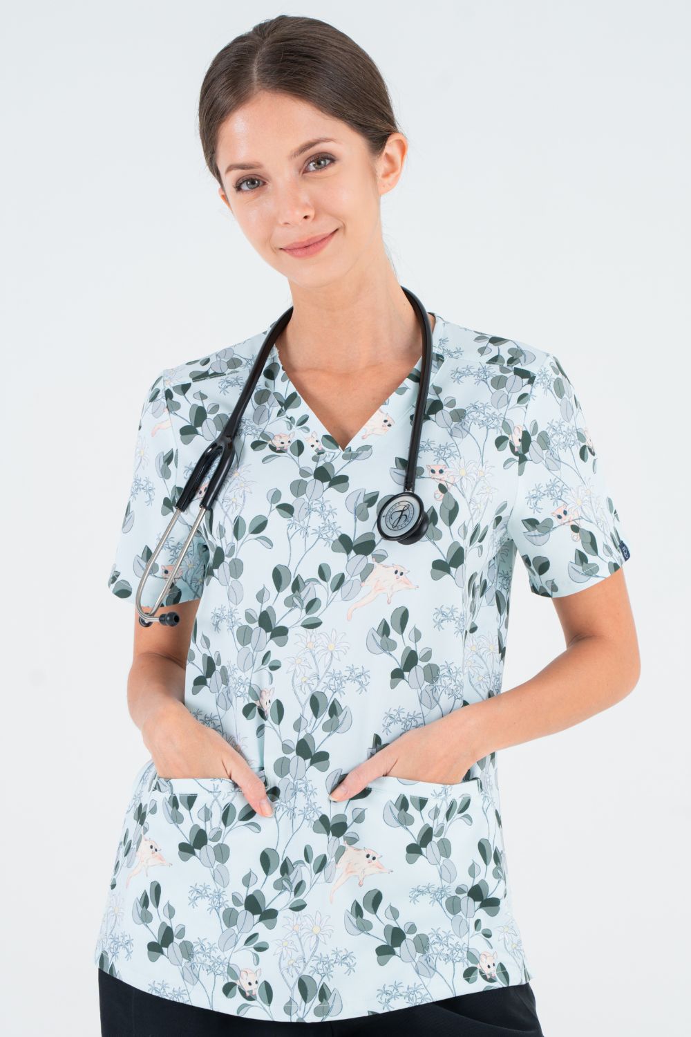 Sugar Gliders Women’s 3-Pocket Scrub Top