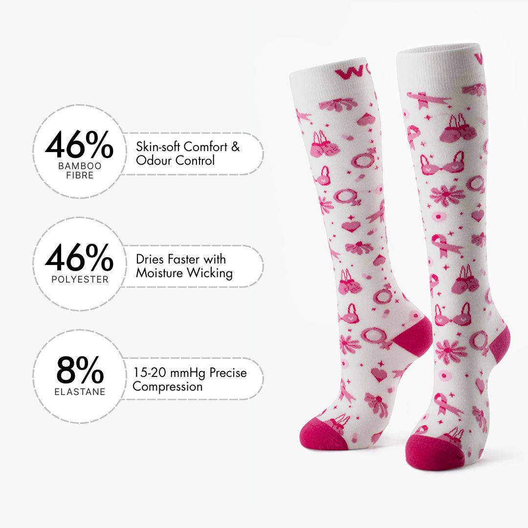 Breast Cancer Awareness Bamboo Compression Socks