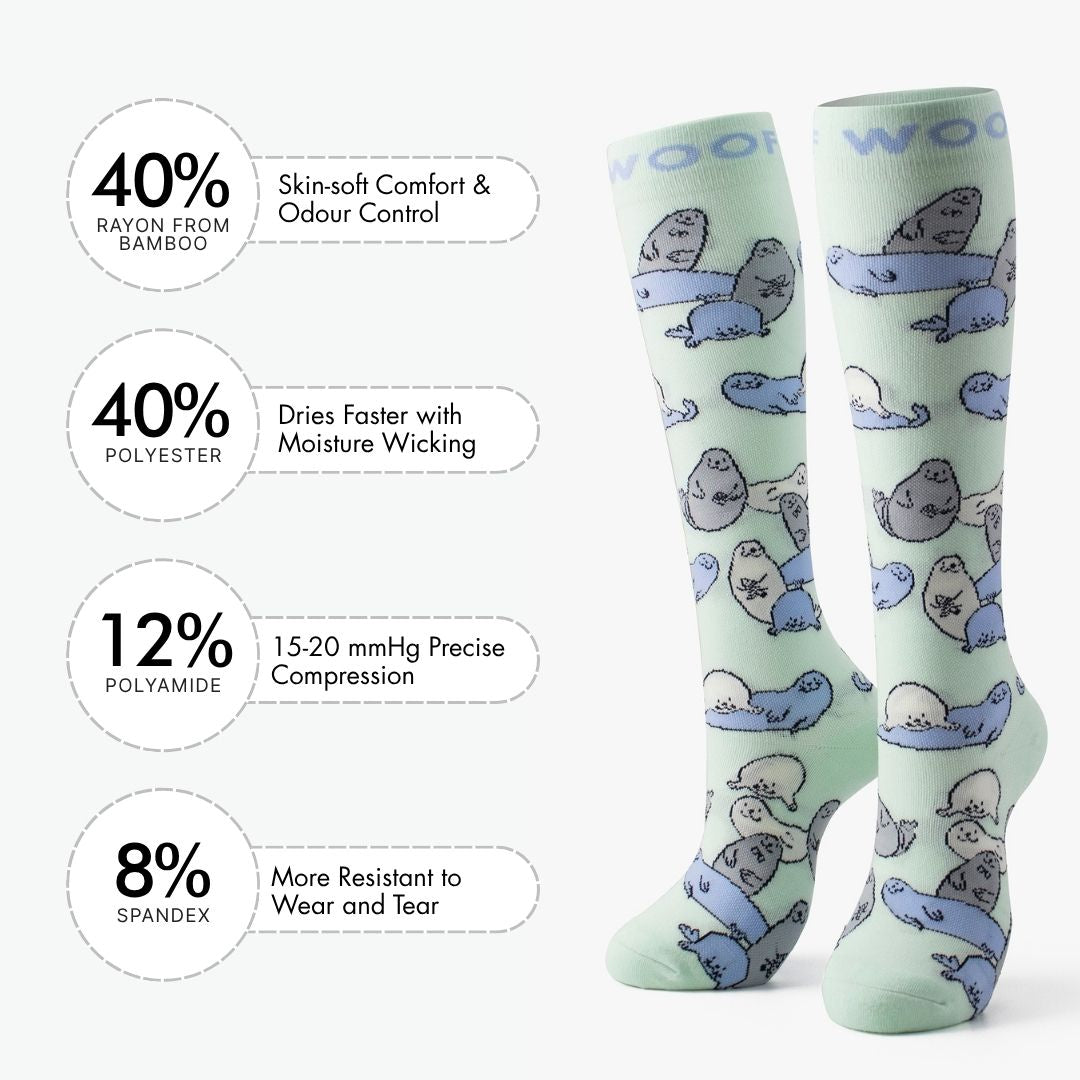 Seal Bamboo Compression Socks | Dr. Woof Apparel
