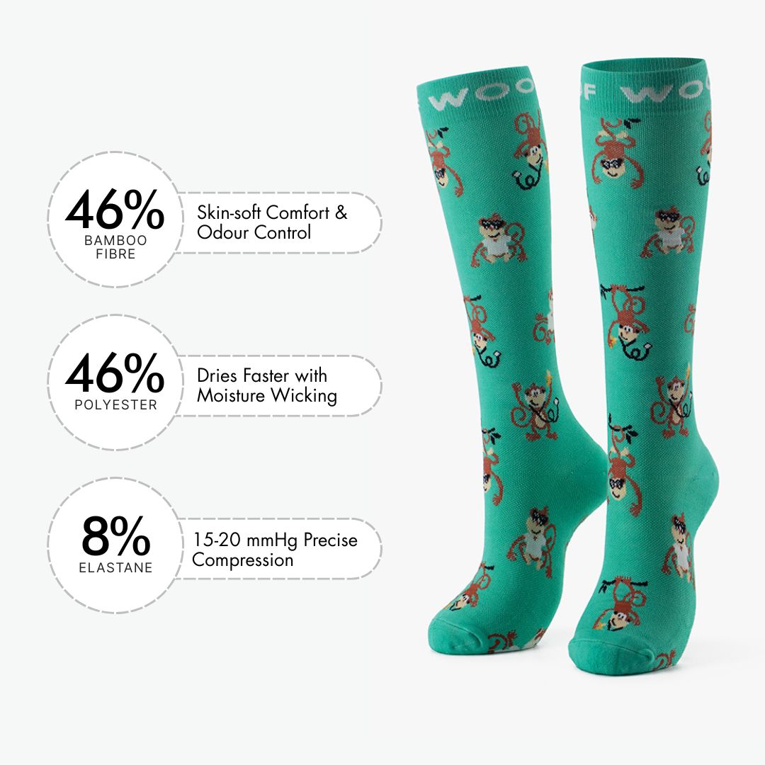 Monkeying Around Bamboo Compression Socks