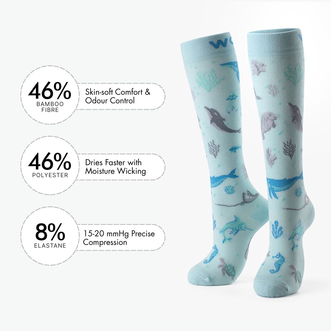 Under the Sea Bamboo Compression Socks
