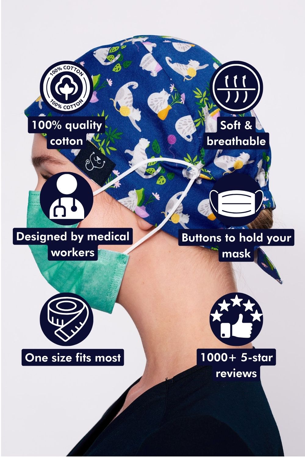 Australian Mist Cats Scrub Cap