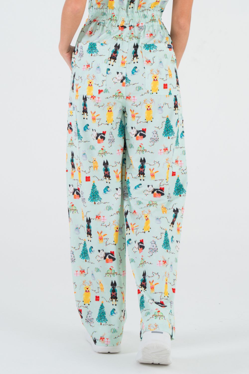 Christmas Tails Women’s 8-Pocket Scrub Jumpsuit