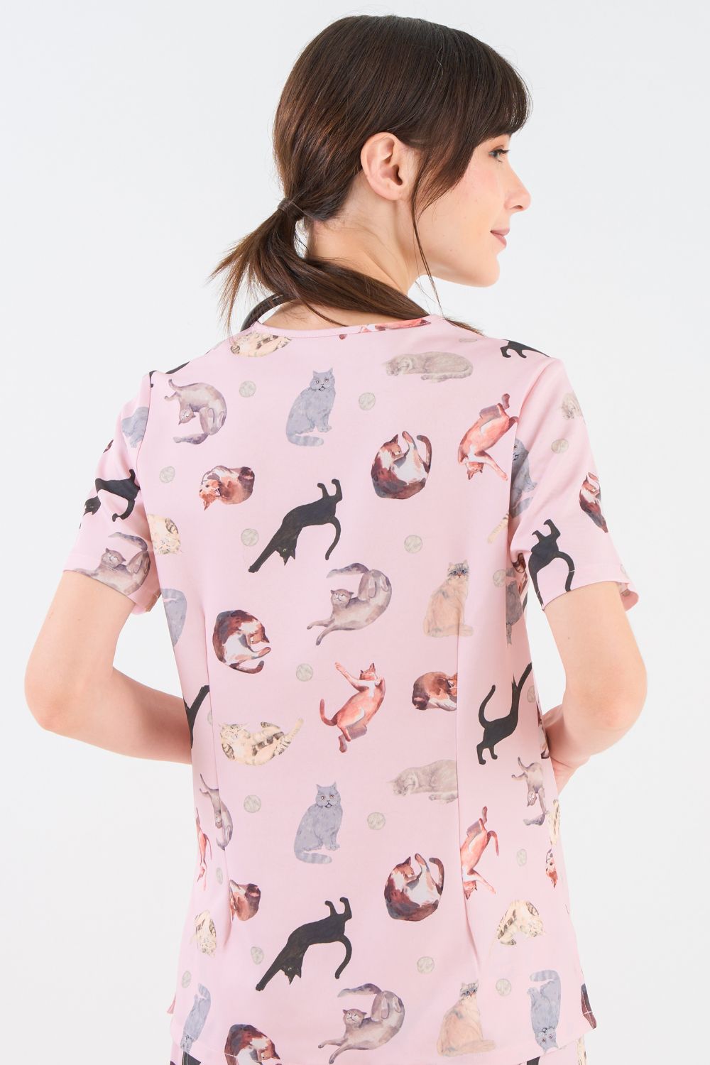Cats Cats Cats Women’s 3-Pocket Scrub Top