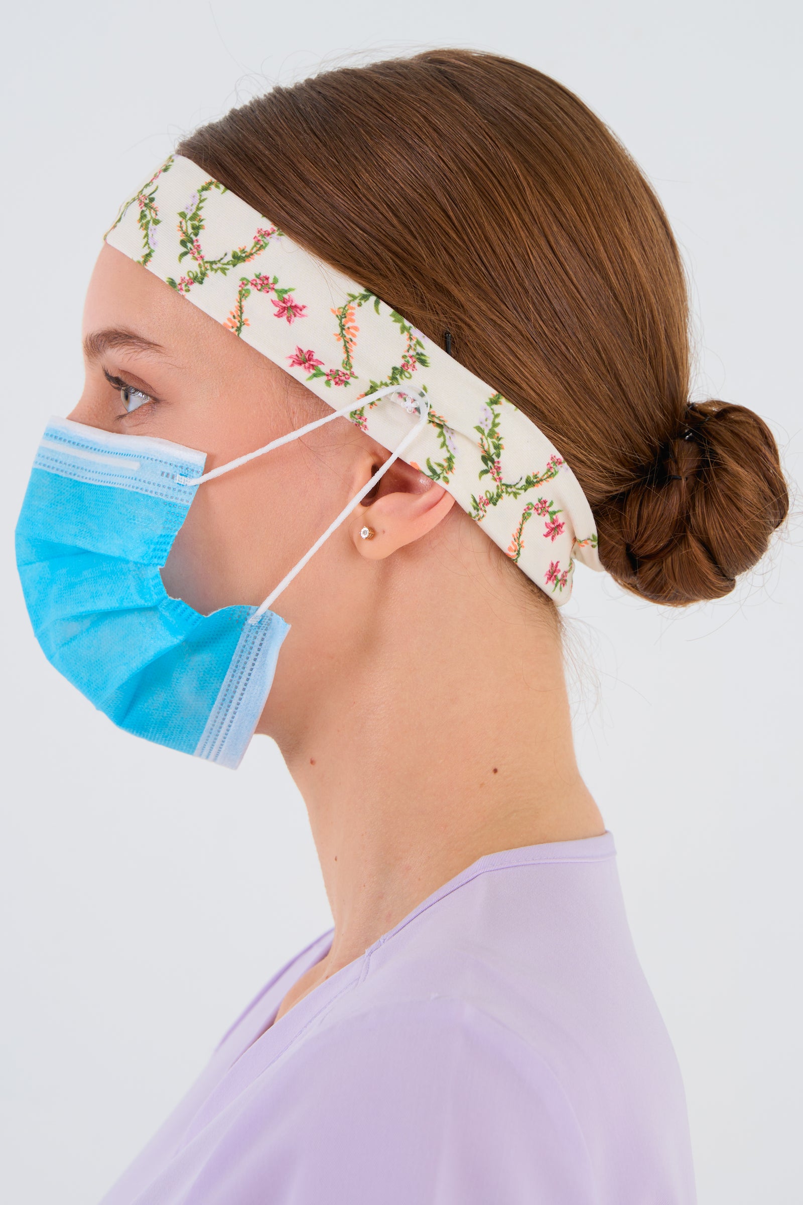 Floral Stethoscope Headband and Mask Holder