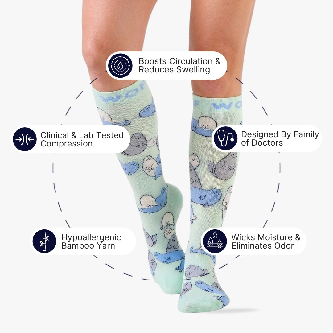 Seal Bamboo Compression Socks | Dr. Woof Apparel