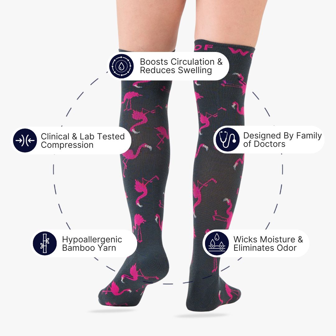 Flamingo Bamboo Compression Socks