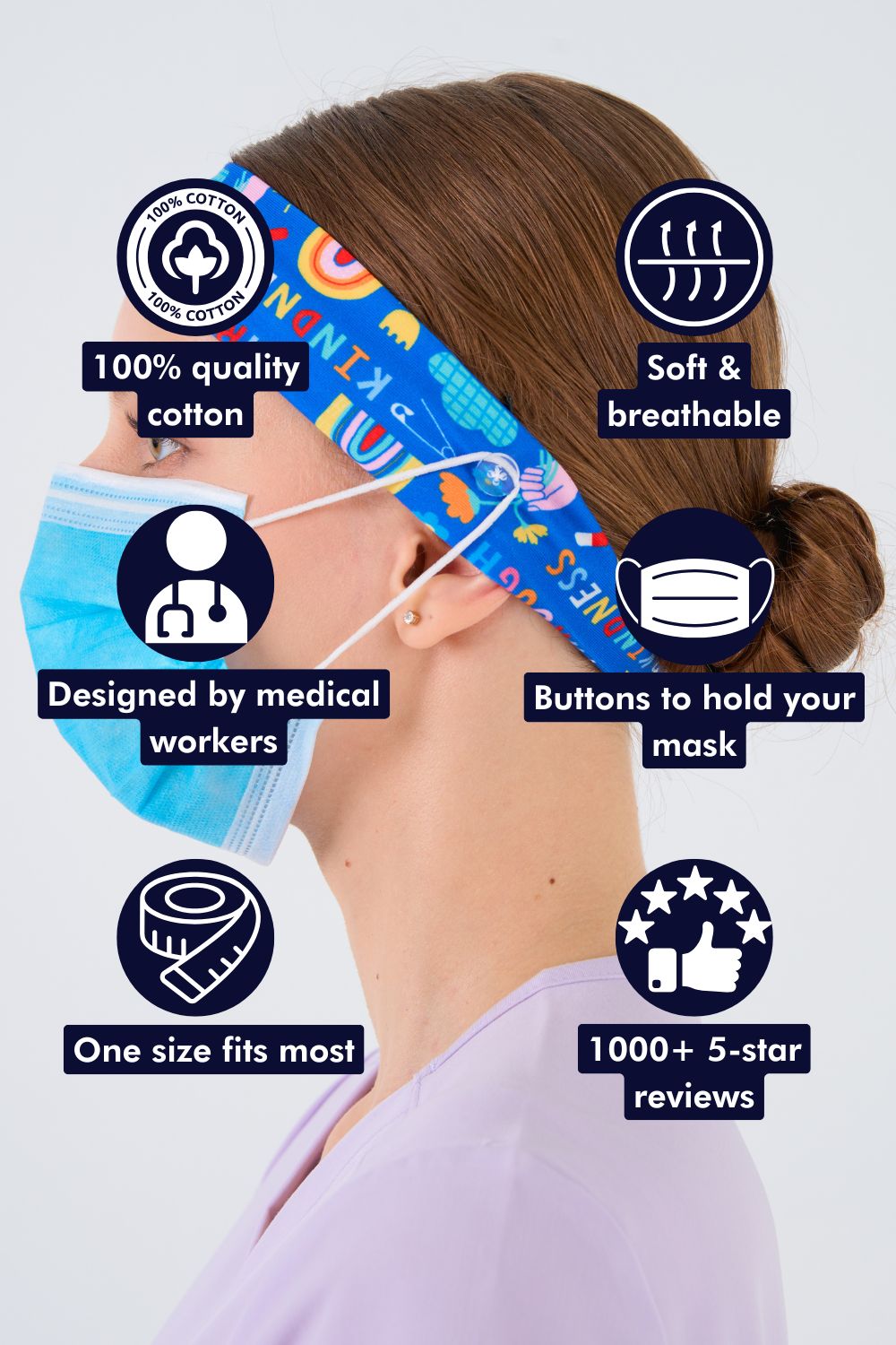 Strength Through Kindness Headband and Mask Holder