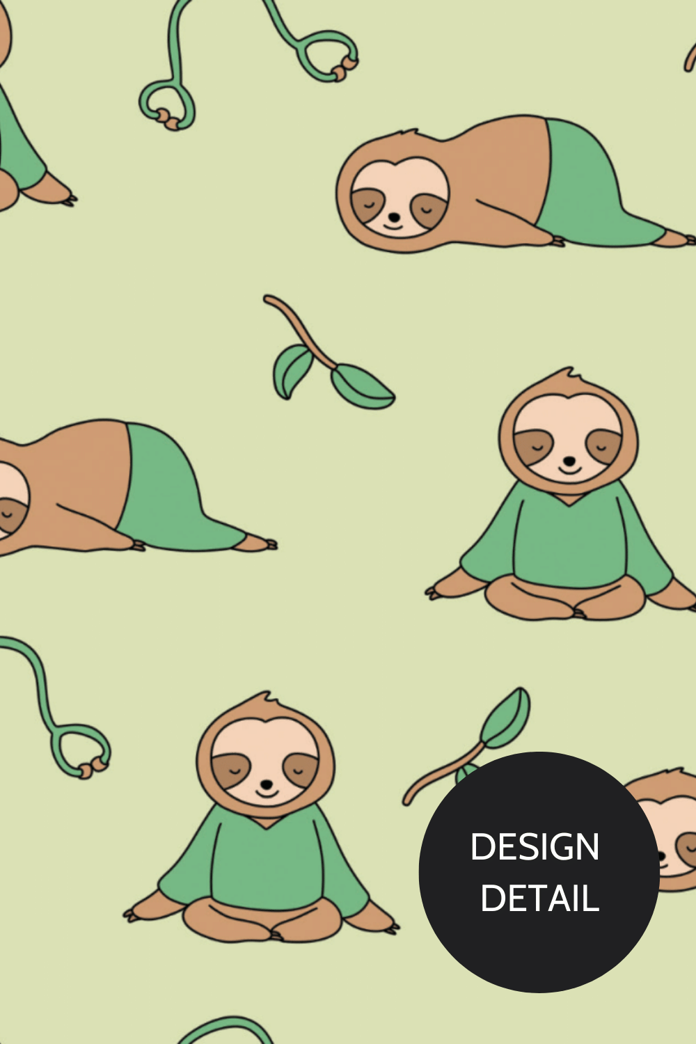 Little Sloth Surgical Scrub Cap by Jang & Fox Closeup