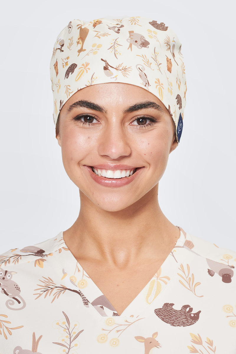 Aussie Natives Surgical Scrub Cap Designed in AU Dr. Woof Apparel AU