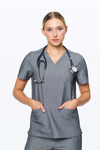 Women's 3-Pocket Scrub Top (Copy) in Steel Gray