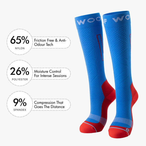 Blue & Red Bamboo Compression Socks