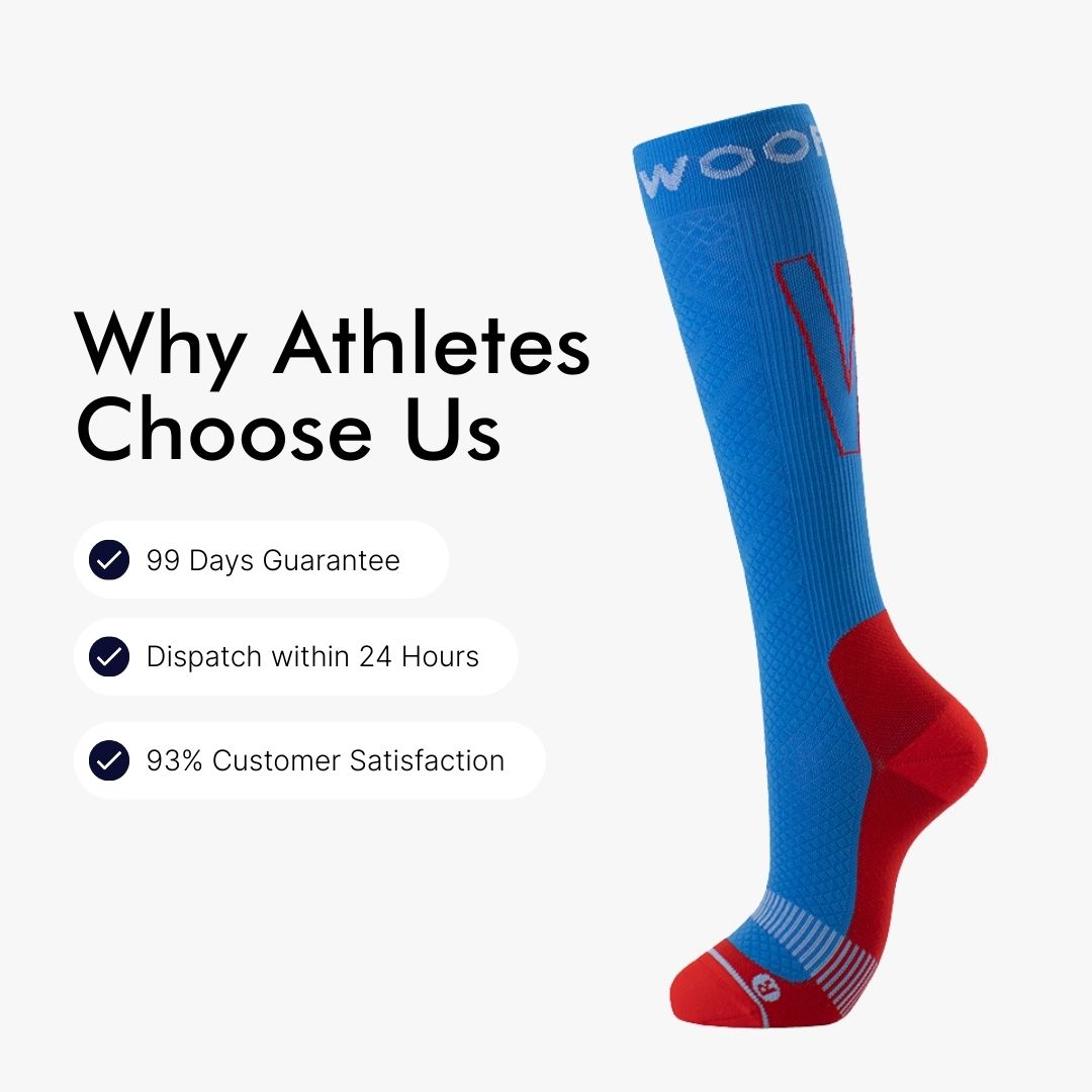 Blue & Red Performance Compression Socks