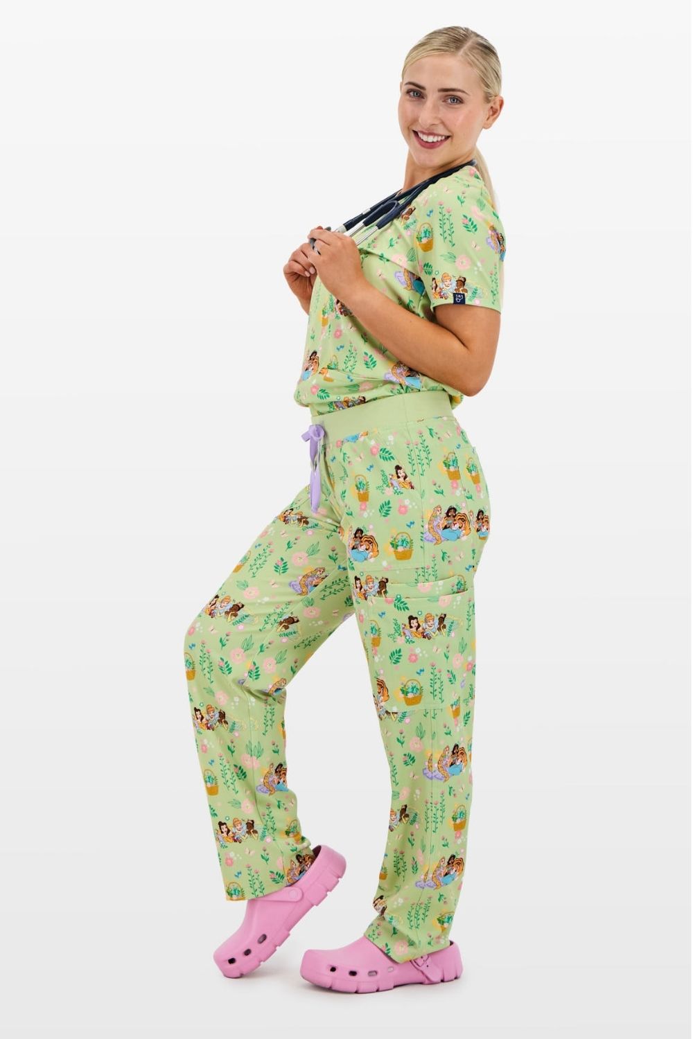 Disney Princess Women’s Scrub Set, Garden Party