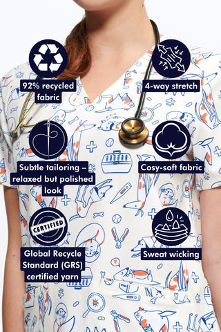 The Vet Life Women’s 3-Pocket Scrub Top