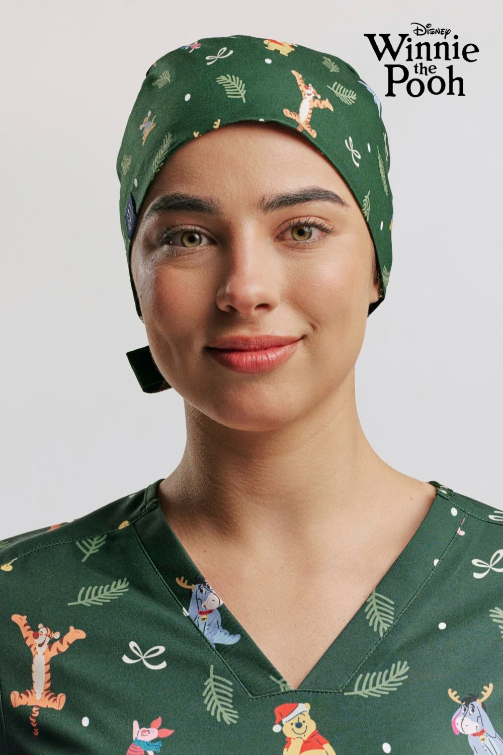 Disney’ Winnie the Pooh and Friends Scrub Cap, Hundred Acre Christmas