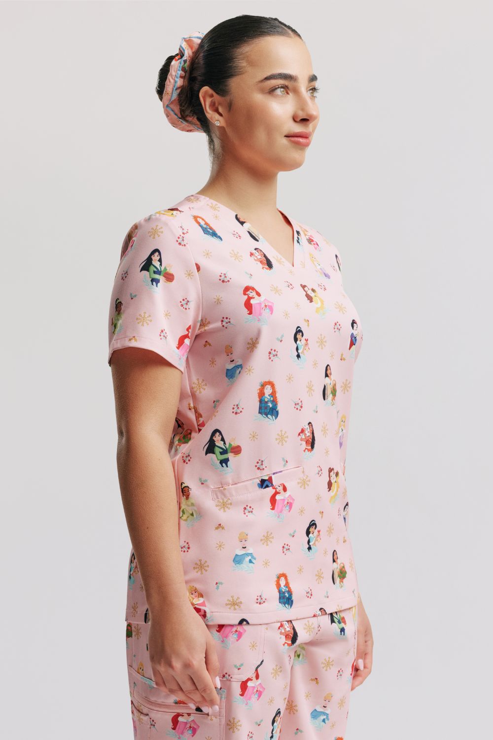 Disney Princess Women’s Scrub Set, Deck the Halls
