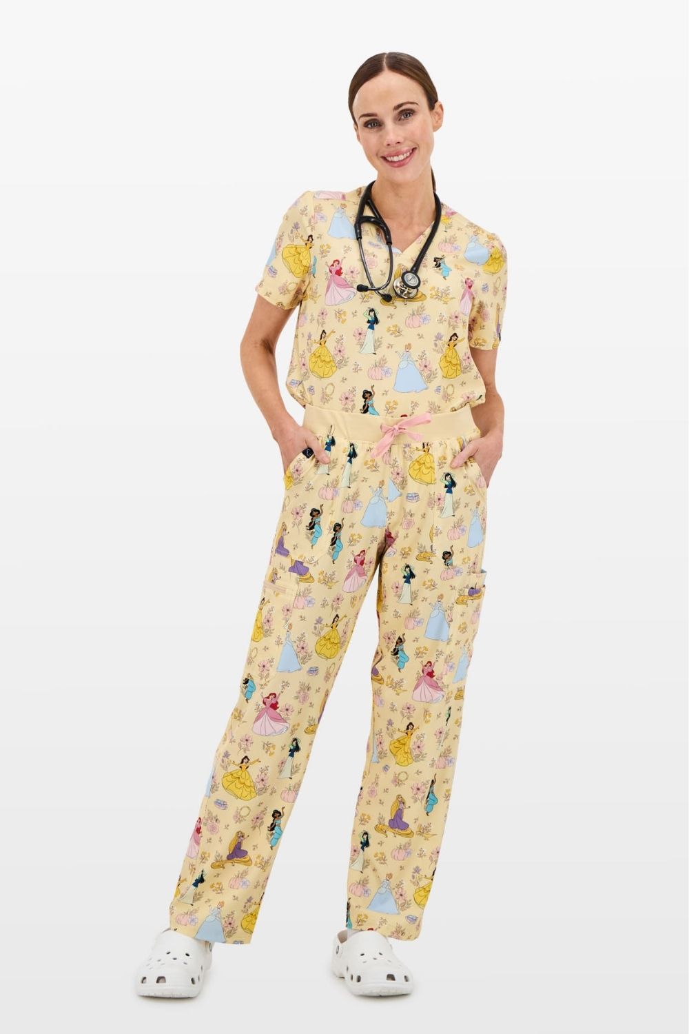 Disney Princess Women’s Scrub Set, Golden Meadow