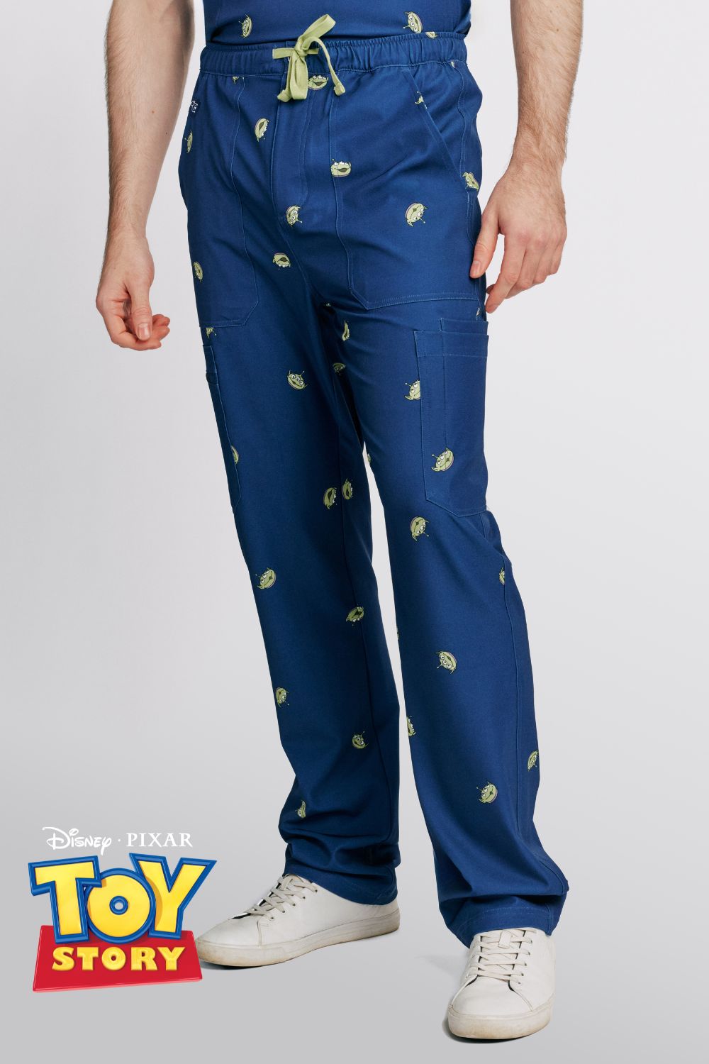 Disney’s Toy Story Men’s Cargo Scrub Pants, Little Green Men