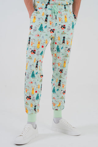 Christmas Tails Men’s 8-Pocket Cargo Scrub Pants