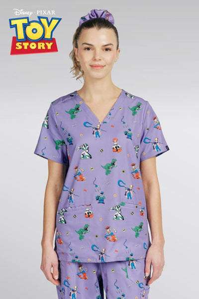 Disney’s Toy Story Women’s 3-Pocket Scrub Top, You’ve got a Friend