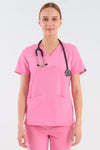 Women's 3-Pocket Scrub Top (Copy) in Bubblegum