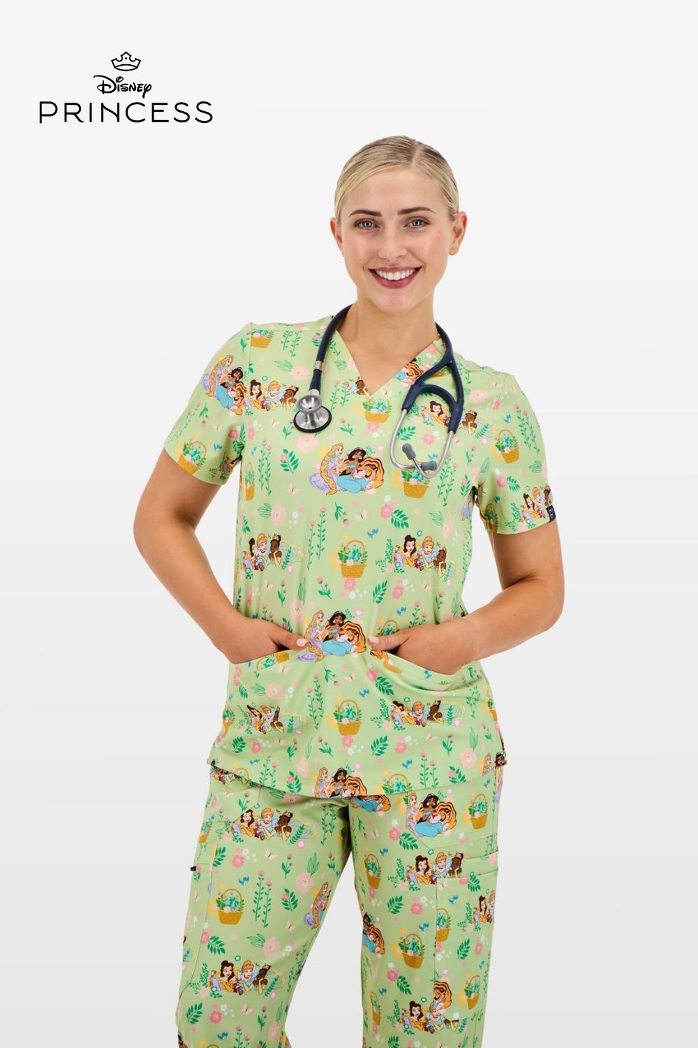 Disney Princess Women’s Scrub Set, Garden Party