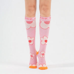 Flower Power Bamboo Compression Socks - Regular / S