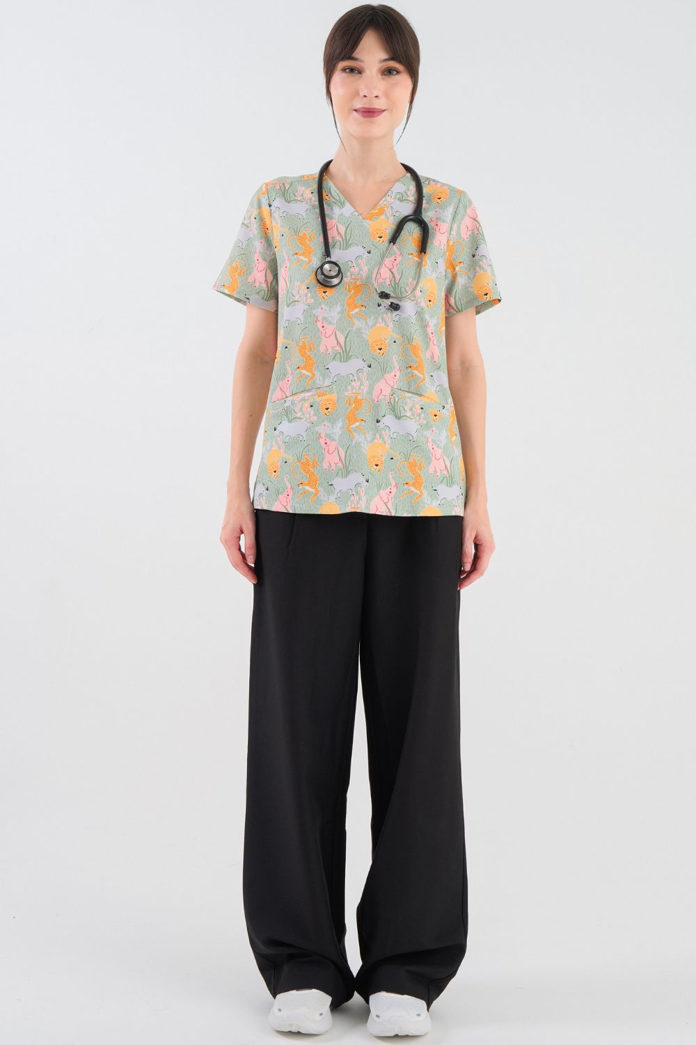 Wild Savanna Women's 3-Pocket Scrub Top