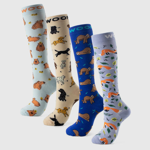 Cutest Creatures Bamboo Compression Socks 4 Pack