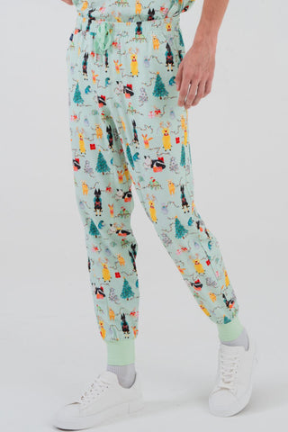 Christmas Tails Men’s 8-Pocket Cargo Scrub Pants