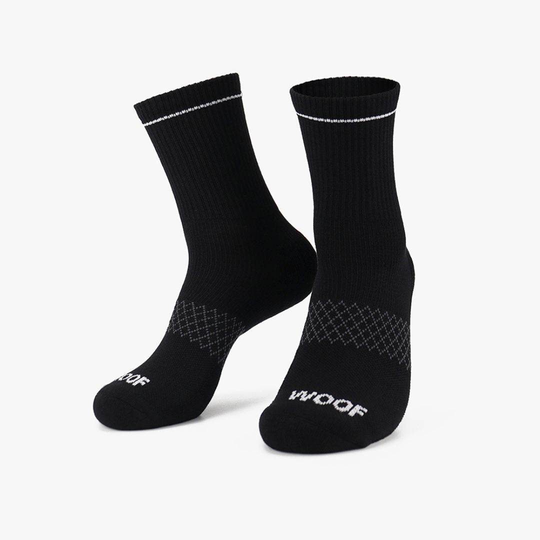 Black & Grey Bamboo Crew Compression Socks 4 Pack