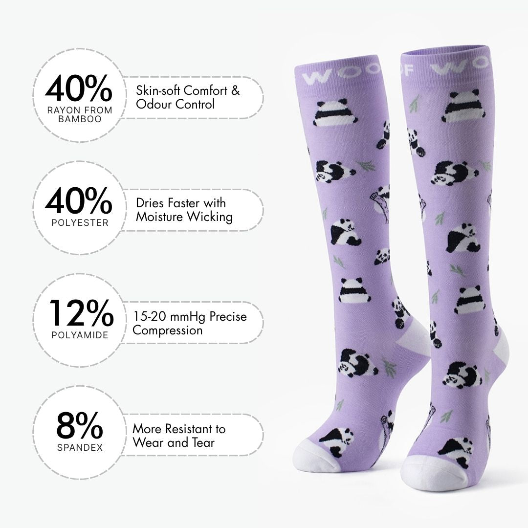 Onigiri Panda Bamboo Compression Socks