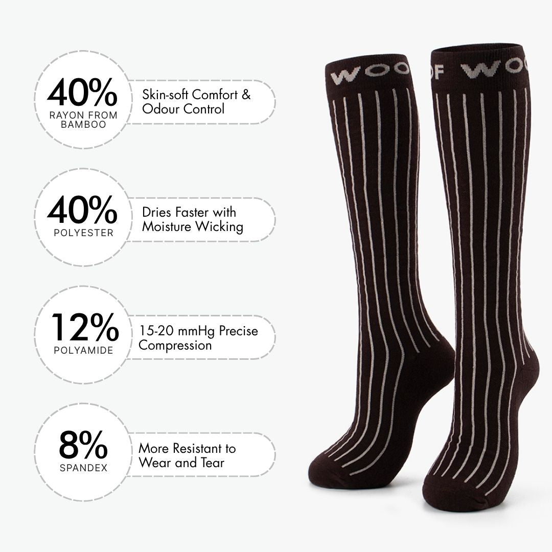 Pinstripe Bamboo Compression Socks