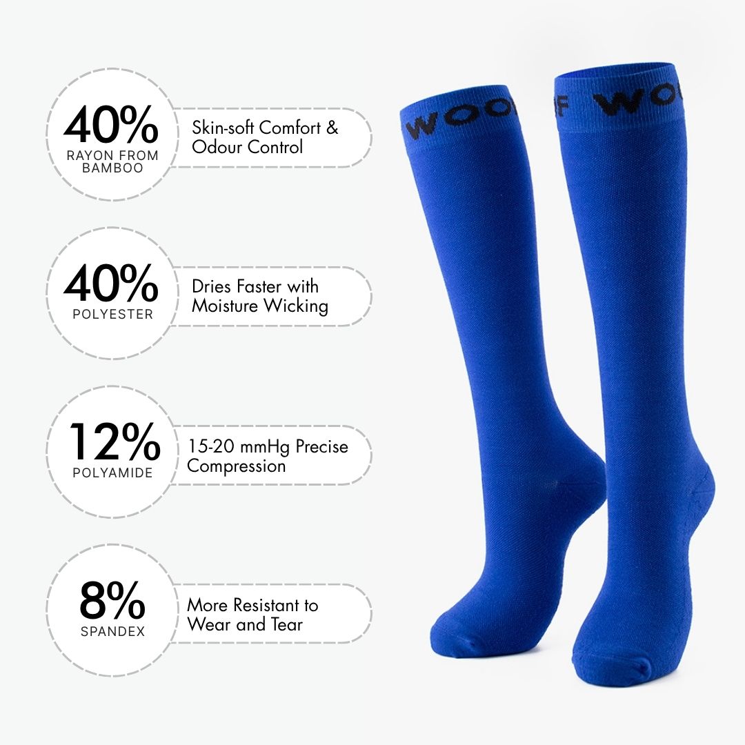 Royal Blue Bamboo Compression Socks | Dr. Woof Apparel