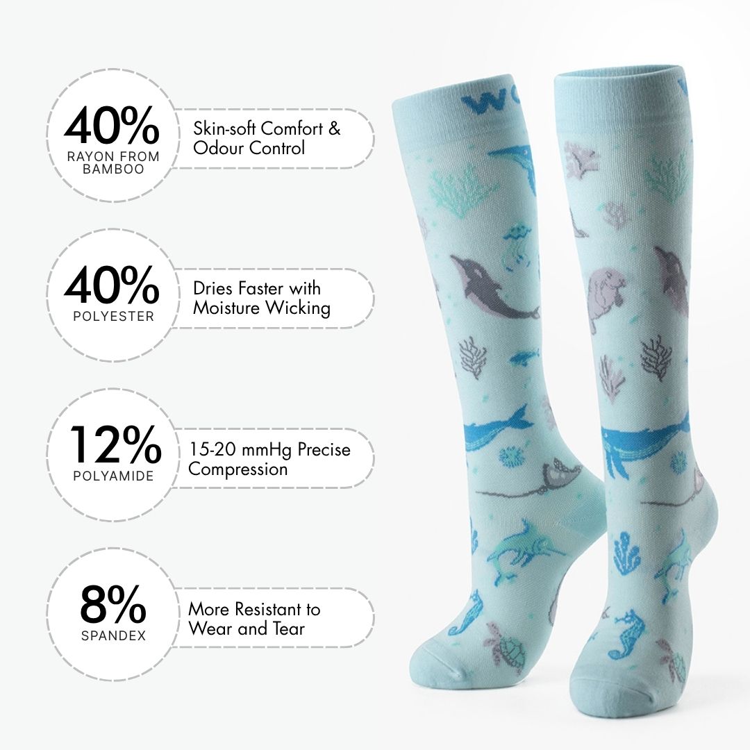 Under the Sea Bamboo Compression Socks
