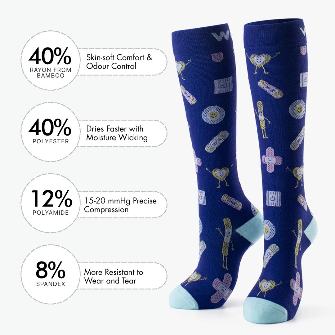 Boo Boo Buddies Bamboo Compression Socks