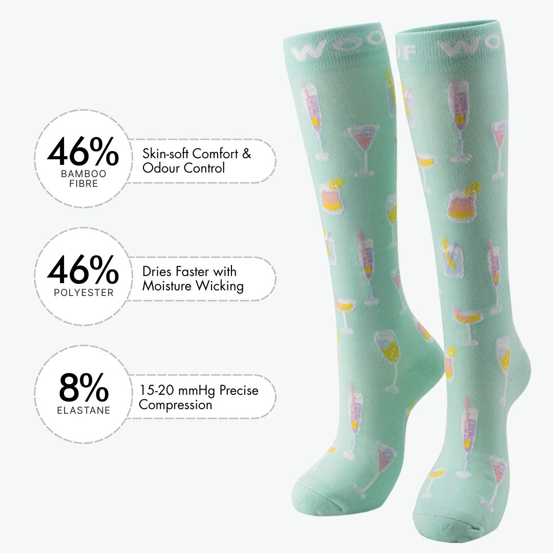 Cocktail Hour Bamboo Compression Socks