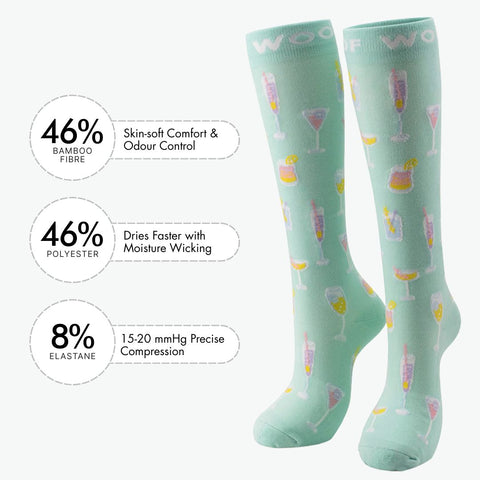 Cocktail Hour Bamboo Compression Socks