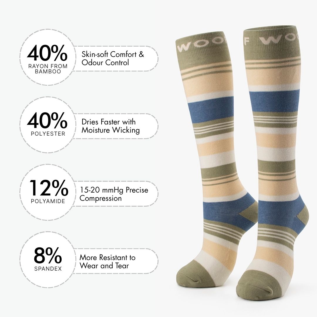 Chill Sunday Stripes Bamboo Compression Socks
