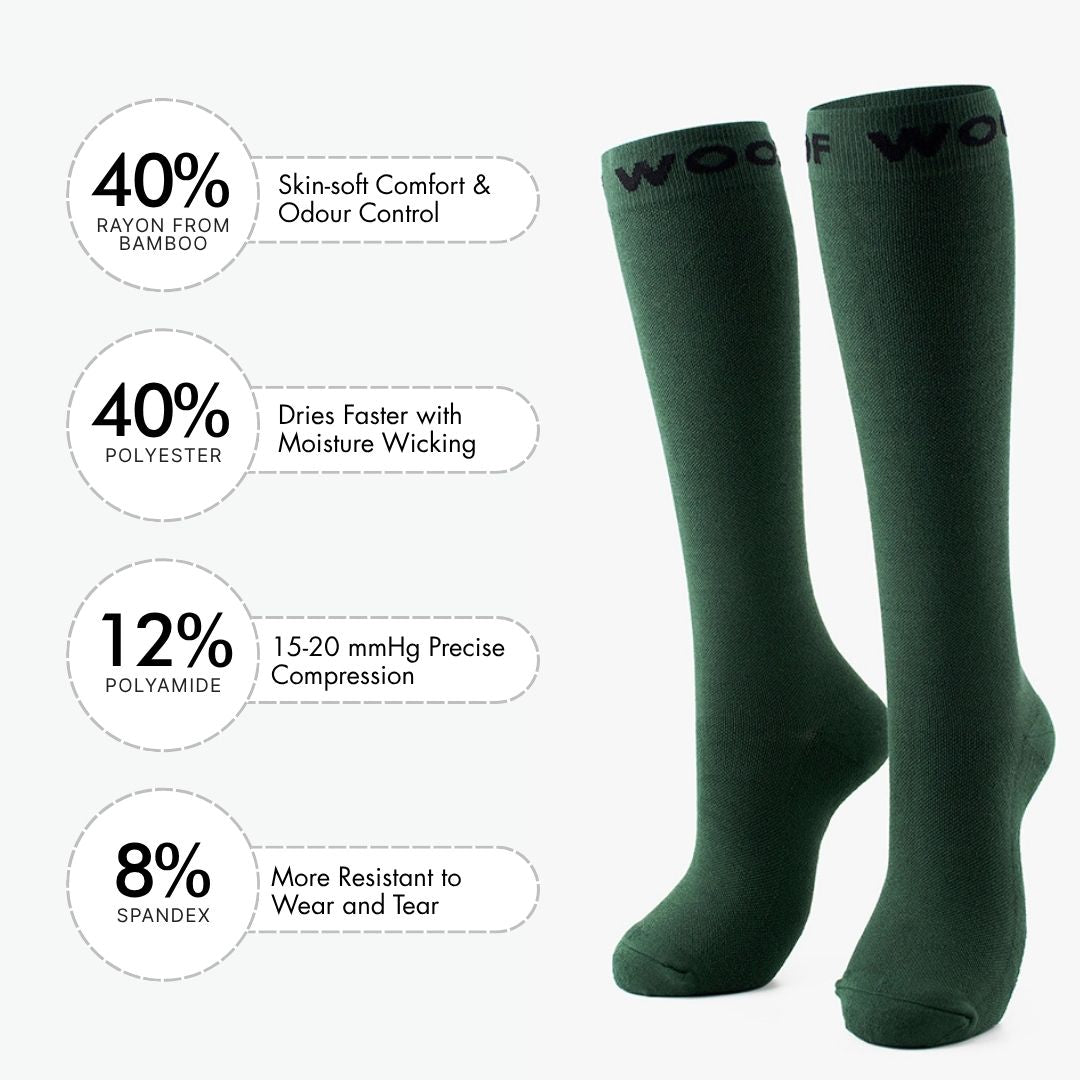Fern Green Bamboo Compression Socks