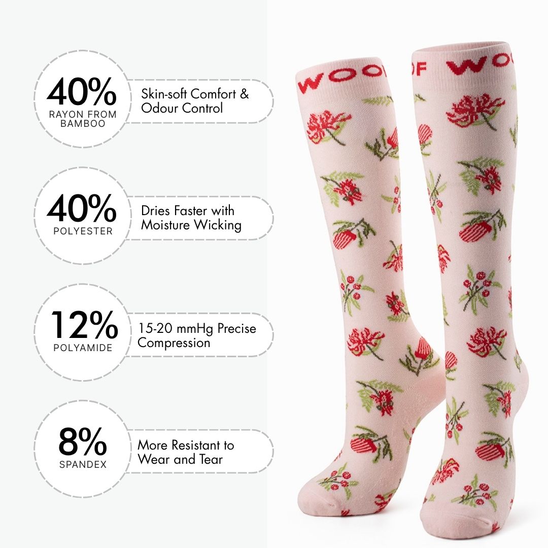 Bushland Blooms Bamboo Compression Socks