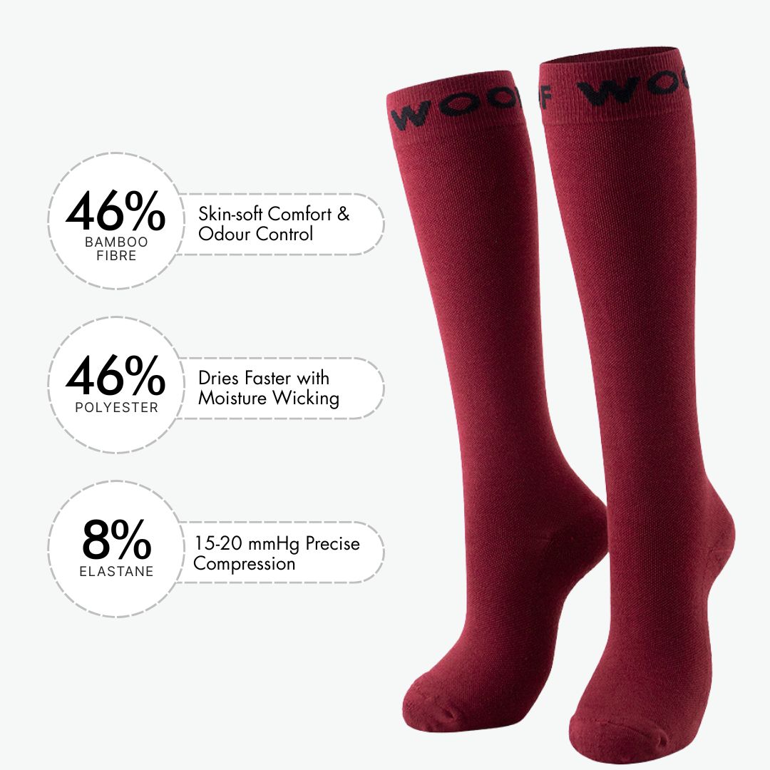 Burgundy Bamboo Compression Socks