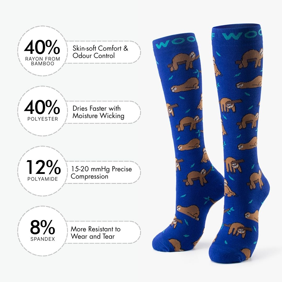 Sloth Bamboo Compression Socks