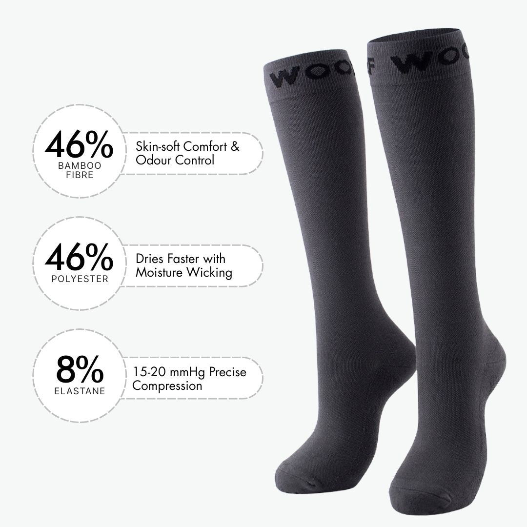 Shadow Grey Bamboo Compression Socks