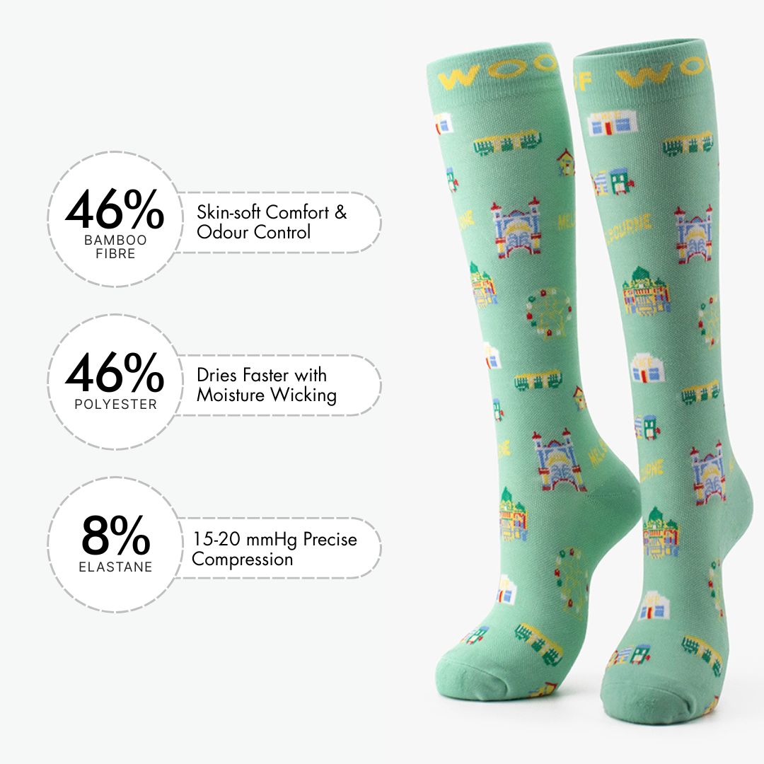 Meet Me in Melbourne Bamboo Compression Socks