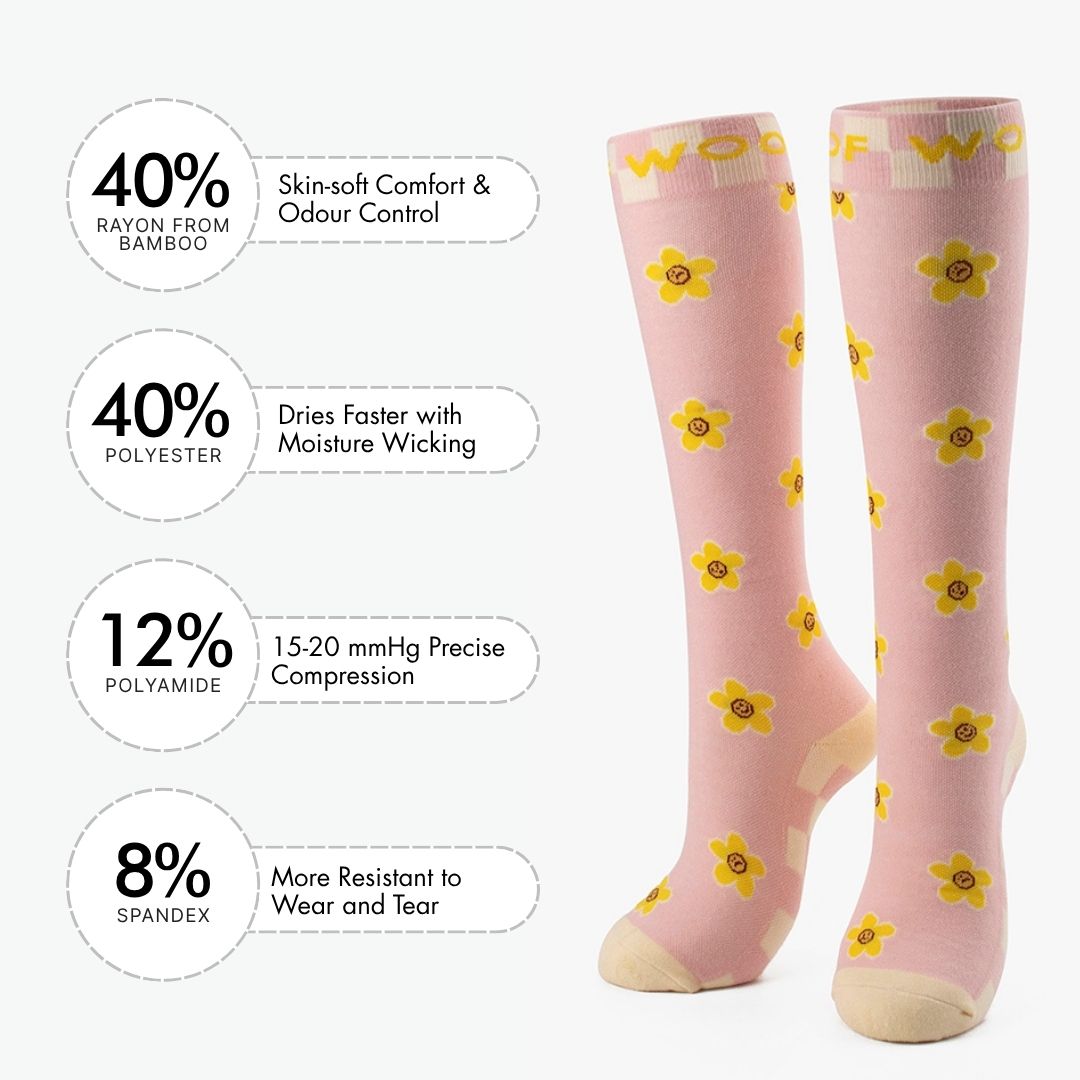 Daisy Delight Bamboo Compression Socks
