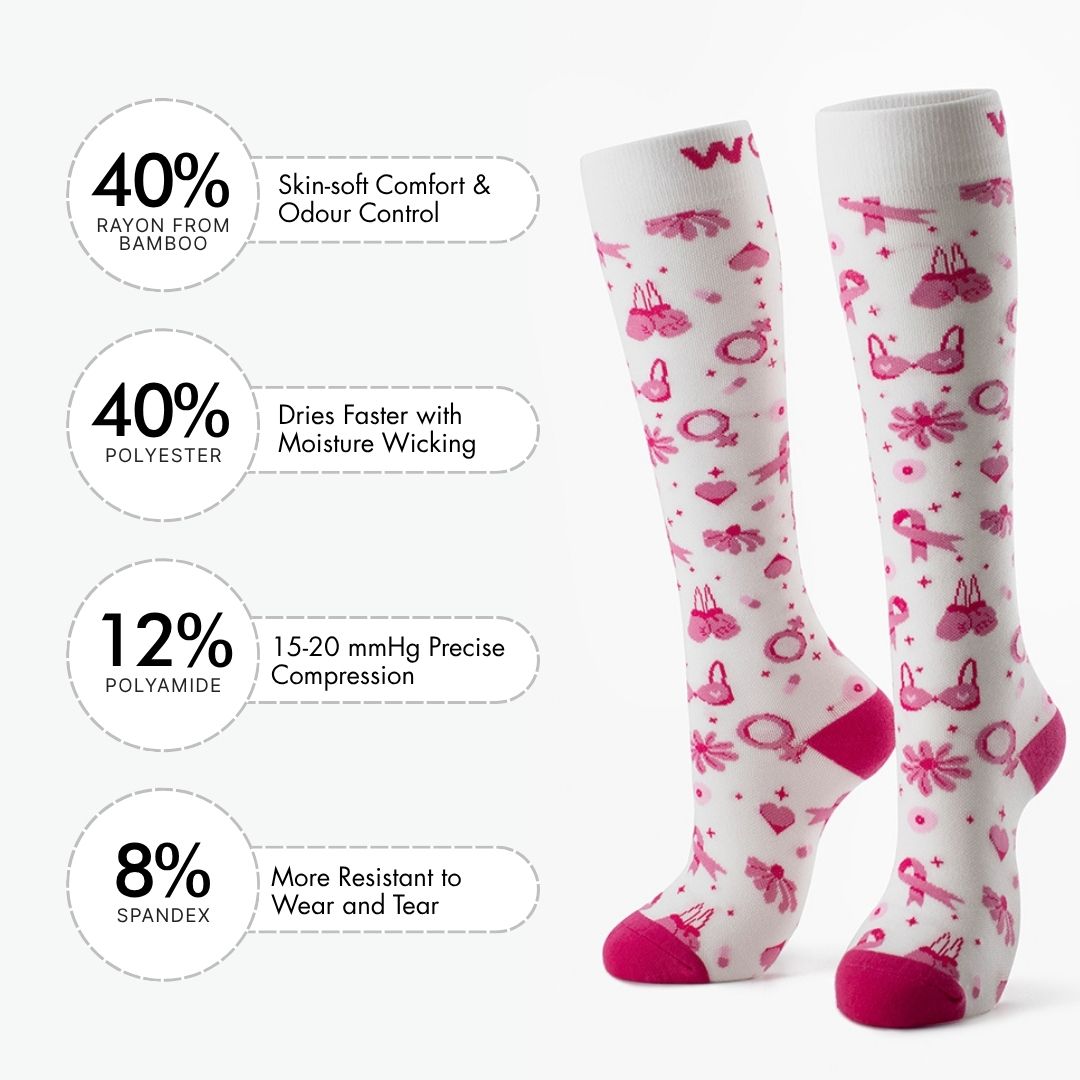 Breast Cancer Awareness Bamboo Compression Socks